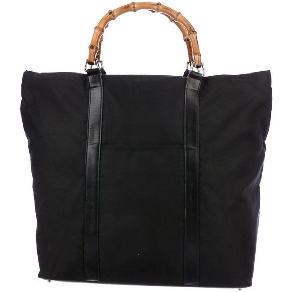 Gucci Woven Vintage Bamboo Tote - Picture 1 of 4